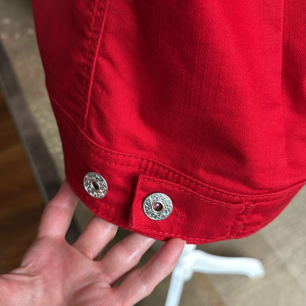 db Established 1962 Red Sleeveless Denim Vest Sz L - Picture 2 of 14
